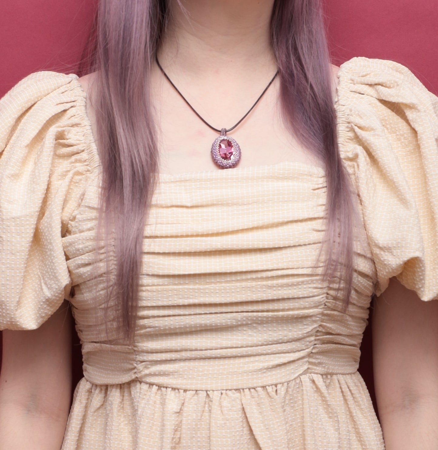 Grandiose Bezel Pendant - Berry